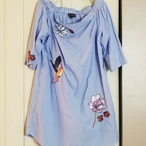 Eloquii off the shoulder applique dress